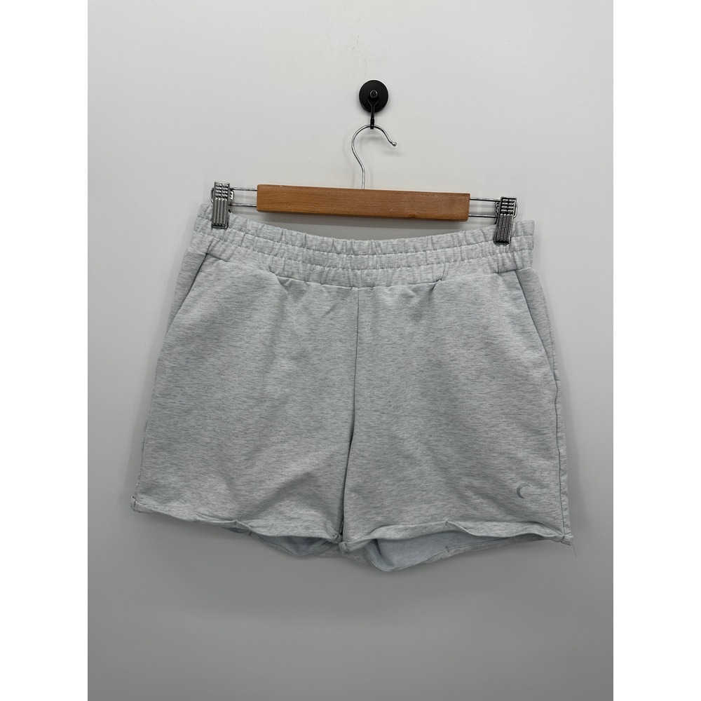 Zyia Active Womens XL Light Gray Heather Sweat Shorts Elastic Waist Pockets